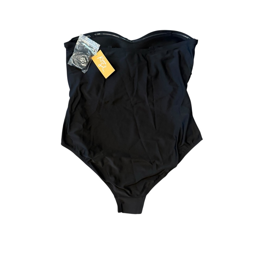 Kona Sol Women’s Black Crossover One Piece Bathing Suit Removable Straps Sz 18W - Picture 3 of 6